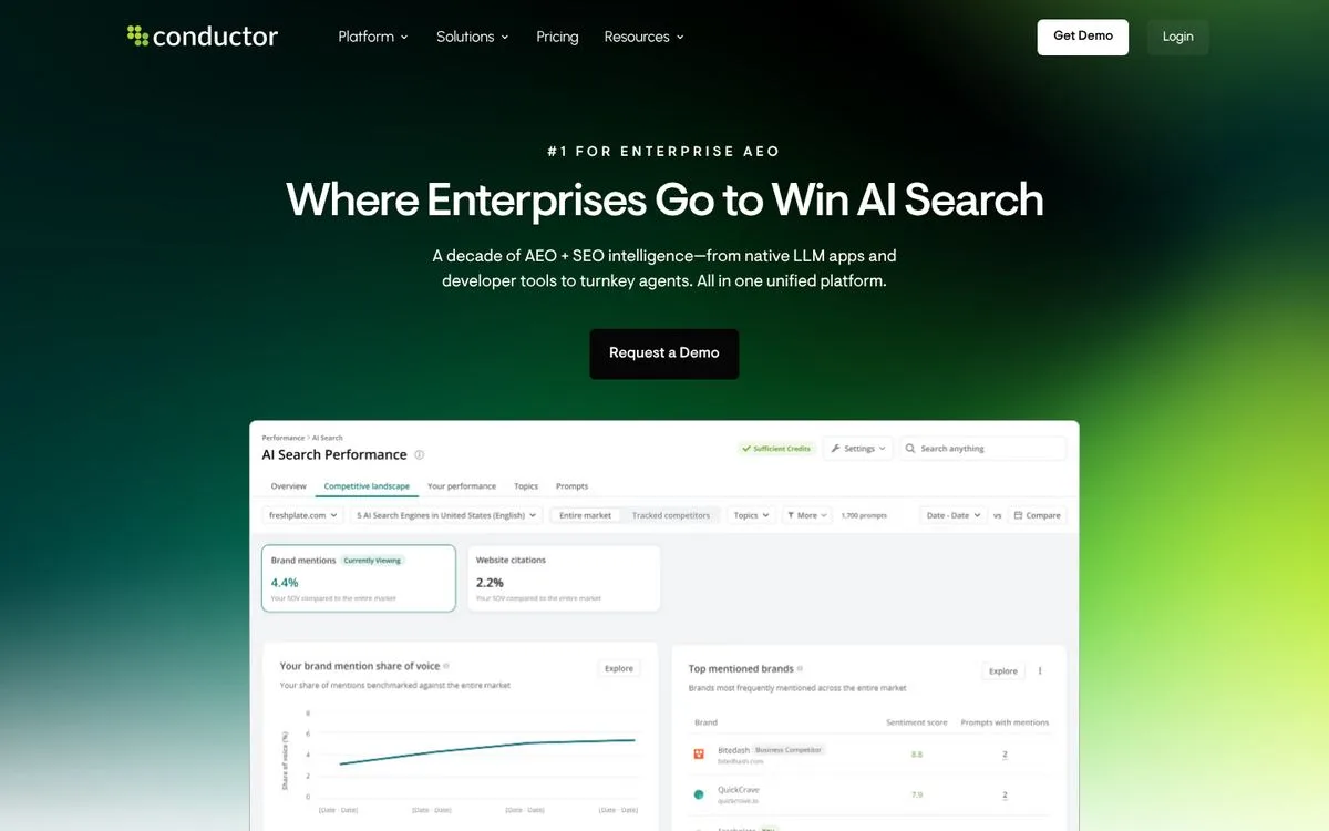 Conductor website homepage