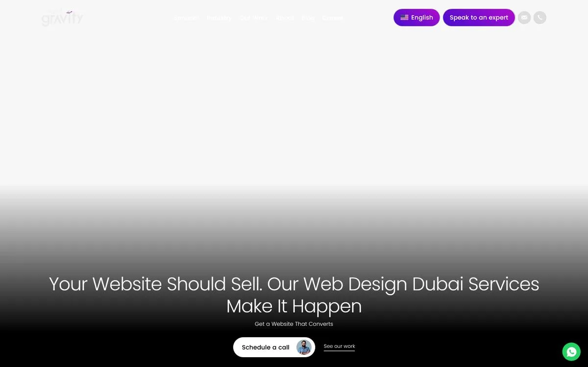 Digital Gravity website homepage