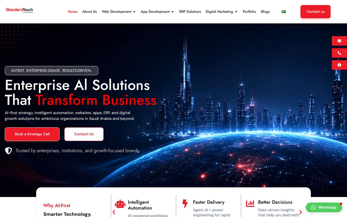 StandardTouch website homepage