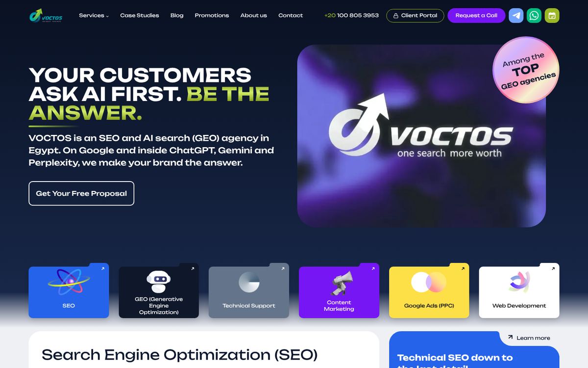 VOCTOS website homepage
