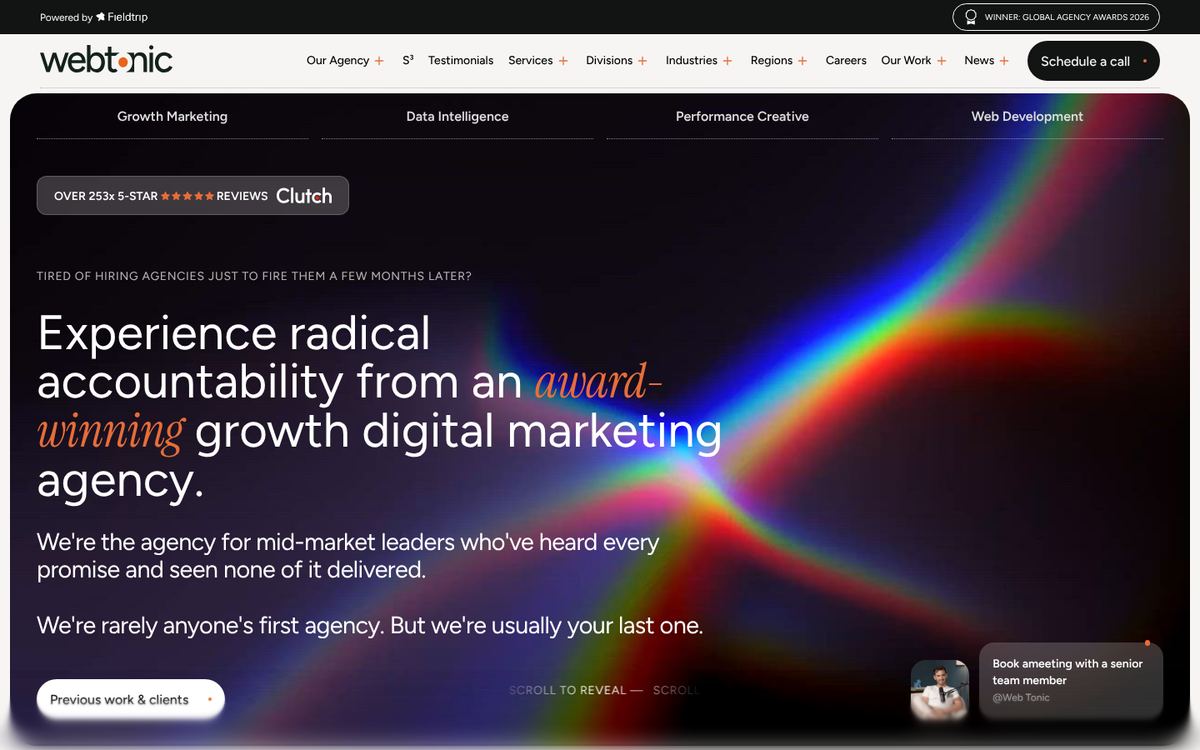 Web Tonic website homepage